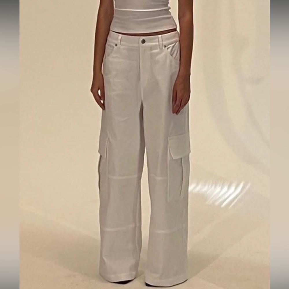 RELAXED DENIM CARGO - WHITE - Local European